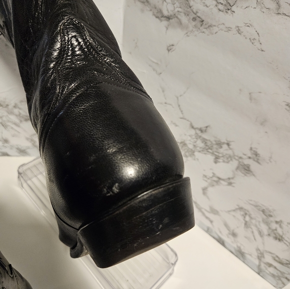 Lucchese Vintage Pull on Cowboy boots mens size 10 - black - Picture 3 of 9